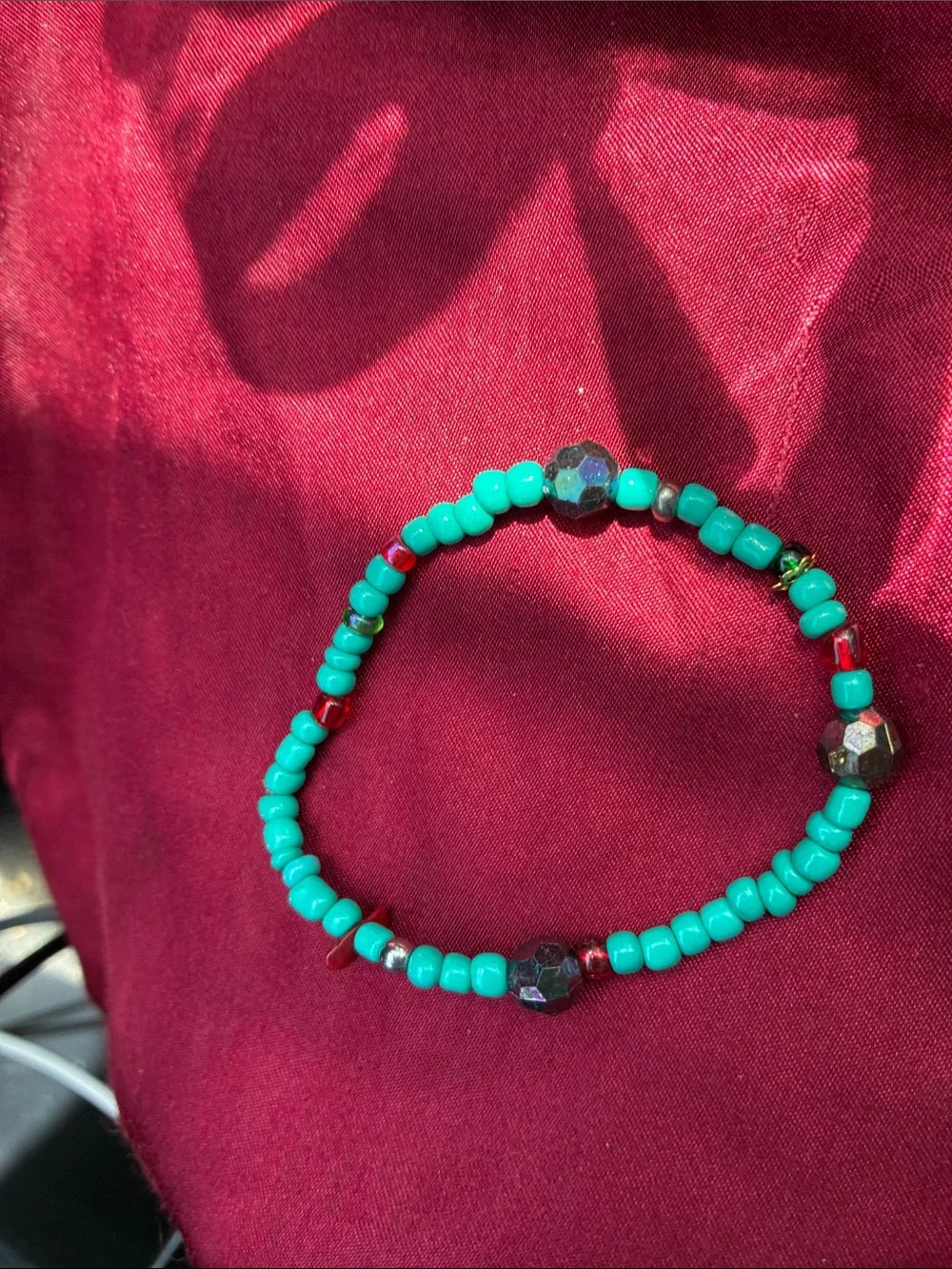 Turquoise Beaded Stretch Bracelet - Women's Jewelry